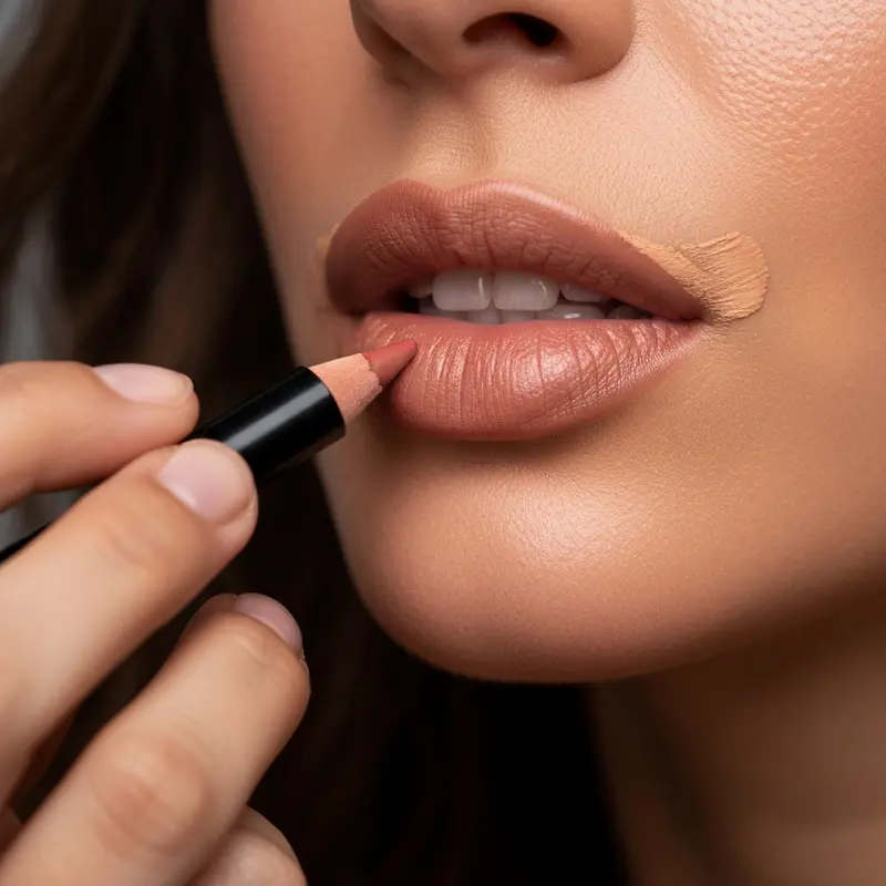 איפור לשפתיים מלאות: מריחת ברונזר ליצירת Halo Lips