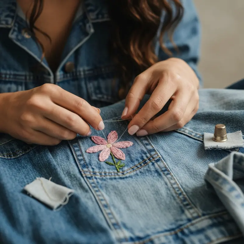 אישה יוצרת יצירה ירוקה בסטייל