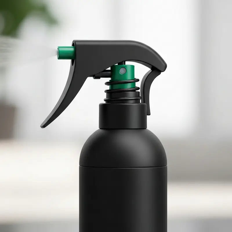 בקבוק ספריי רענון לתלתלים על מדף אסתטי