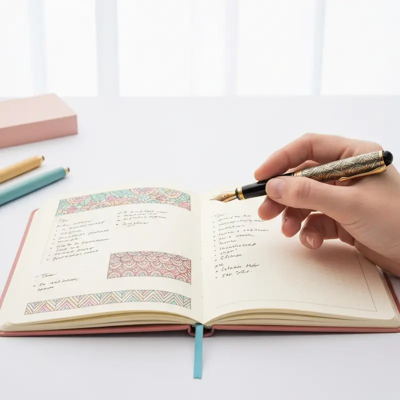 יומן מעוצב לטיפים איך לשמור על אנרגיה.