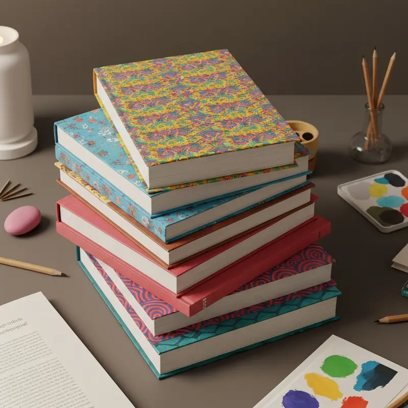 כוס מים אסתטית עם לימון ליד יומן מעוצב