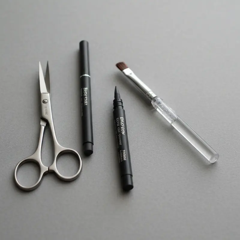 כלי איפור לעיצוב גבות בבית מקרוב