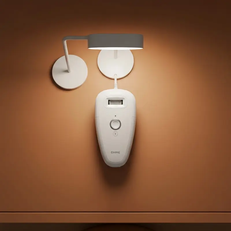 מכשיר IPL ביתי על שולחן טיפוח אסתטי