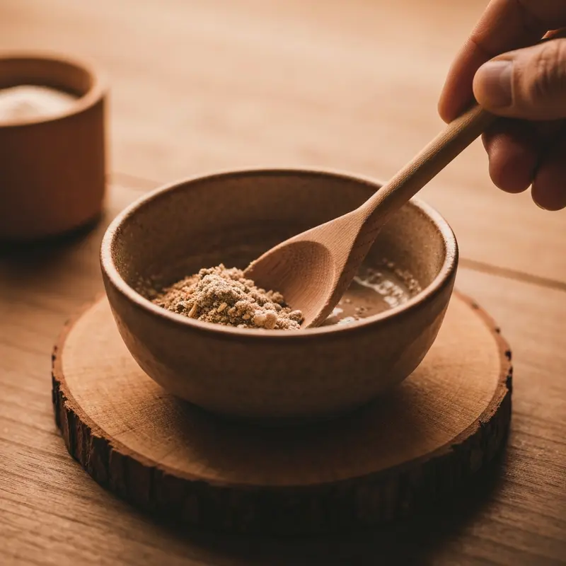 ערבוב רכיבים למסכת פנים ביתית טבעית