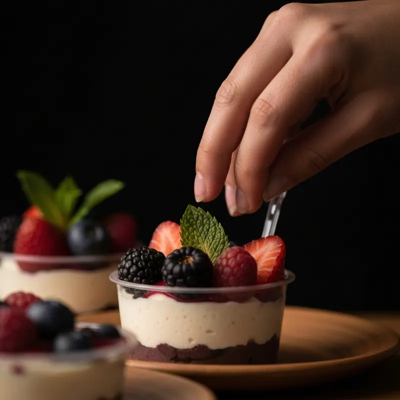 קינוח כוס אישי עם פירות יער