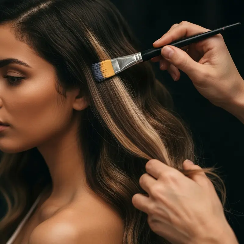 קלוז אפ על טכניקת בליאז׳ בשיער