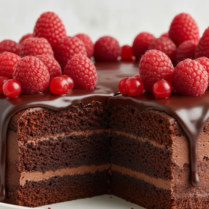 קלוז אפ על מרקם עוגת שוקולד בחושה לחה