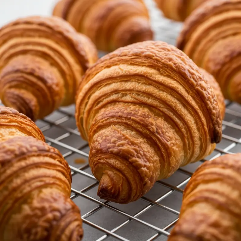 קרואסונים מושלמים לאחר אפייה מוצלחת