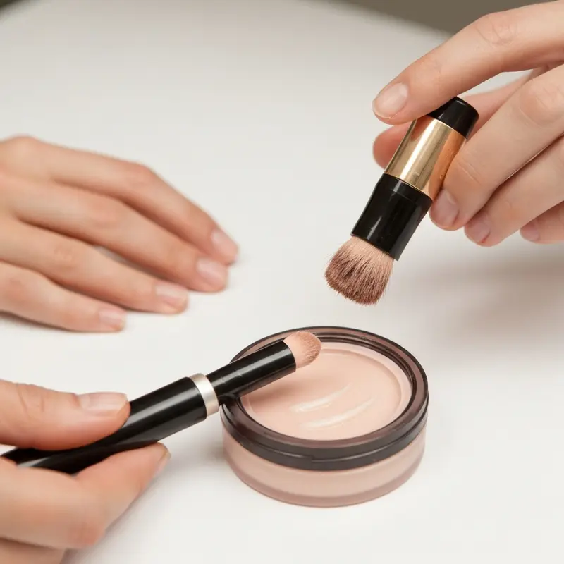 אישה מסרקת בעדינות שיער ארוך וזורם עם מברשת נקייה ואיכותית