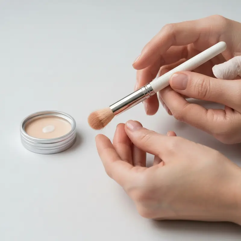 אישה משתמשת בתכשיר ניקוי פנים המכיל רכיבים אנטי-פטרייתיים