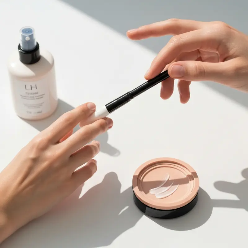 בד משי על עור עדין ובריא, המדגיש את המרקם החלק ומניעת חיכוך.