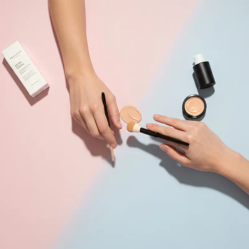 בקבוק סרום ויטמין C על רקע בהיר