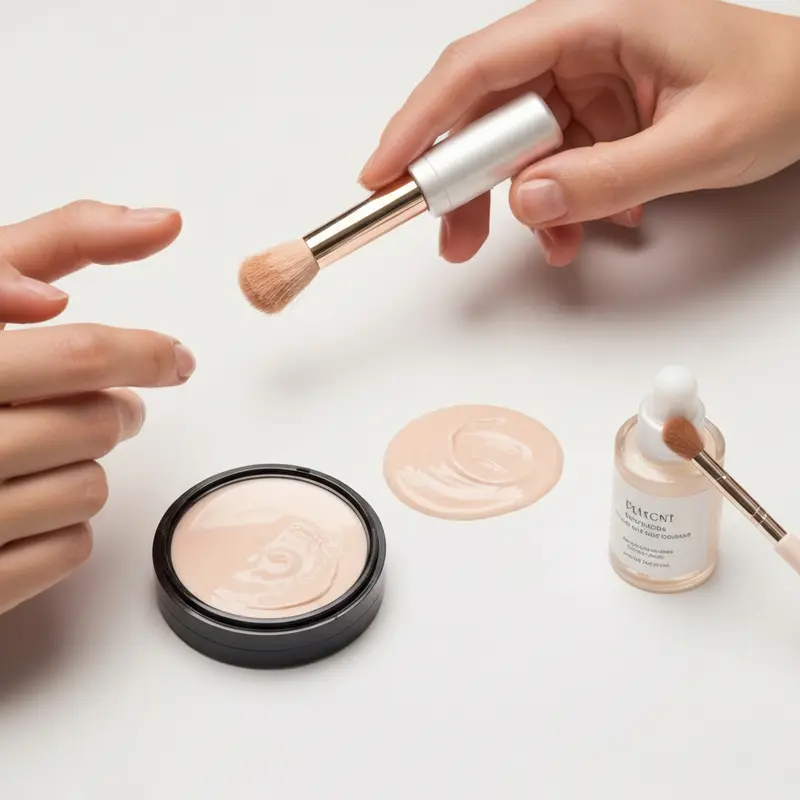 בקבוקי שמפו ומרכך פרימיום מונחים על משטח אסתטי עם צמחים