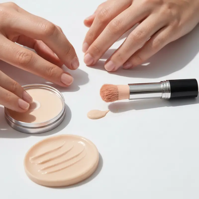 ידיים של אישה מורחות קרם לחות עדין על עור הפנים, עם דגש על מרקם עשיר