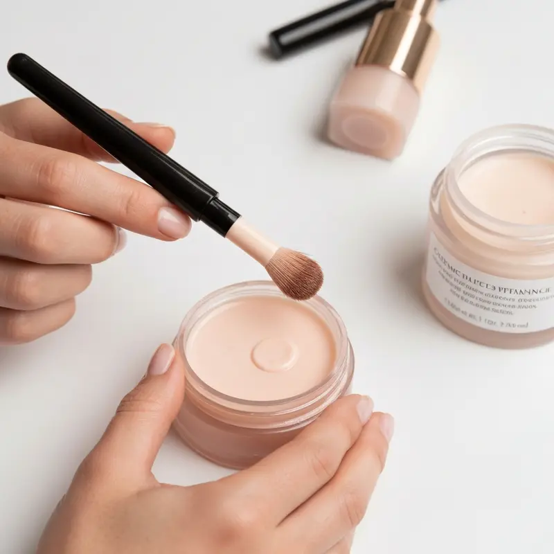 ידיים של אישה מניחות טיפות של שמן אתרי לתוך דיפיוזר אלגנטי בסביבת ביוטי נשית.