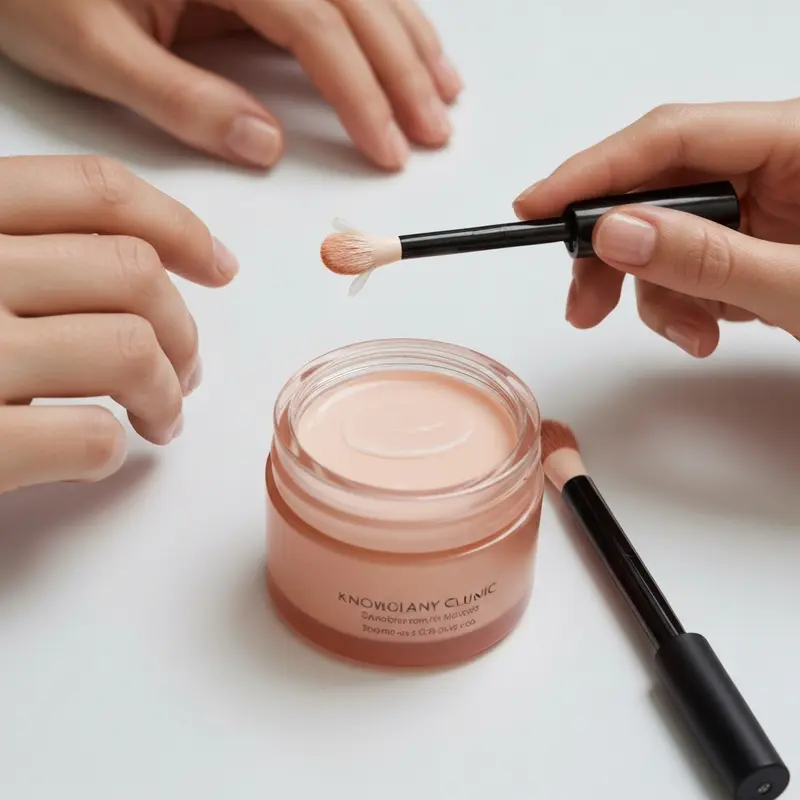 מברשות איפור מקצועיות מניחות מוצרי קונטור והארה על עצמות לחיים