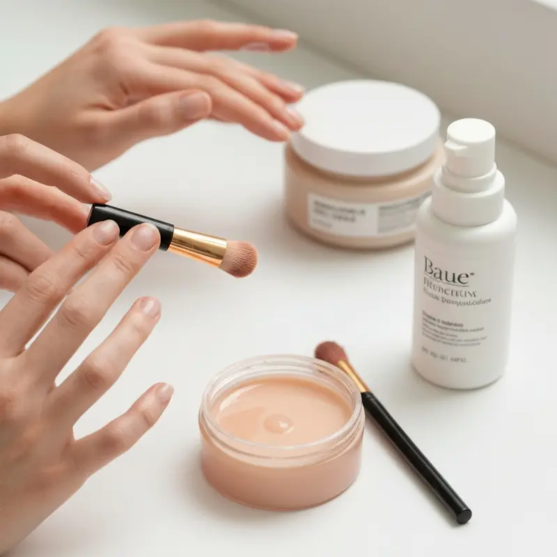 מוצרי טיפוח נקיים באריזות אקולוגיות על רקע טבעי