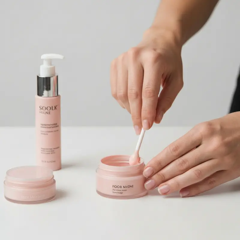 מריחת קרם לחות על פנים מוארות, הדגשת שלב הלחות בשיקום עור.