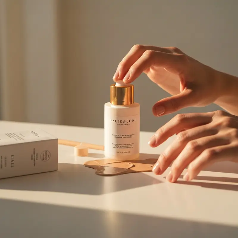 מרקם עדין של סרום על עור הפנים.