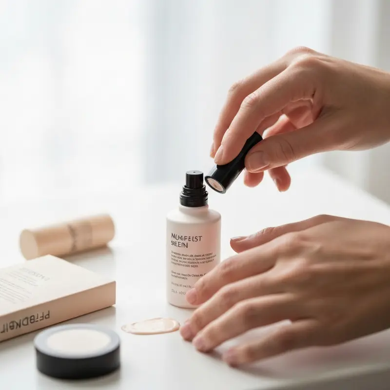 מרקם עשיר של קרם לחות קליל הנמרח על העור.