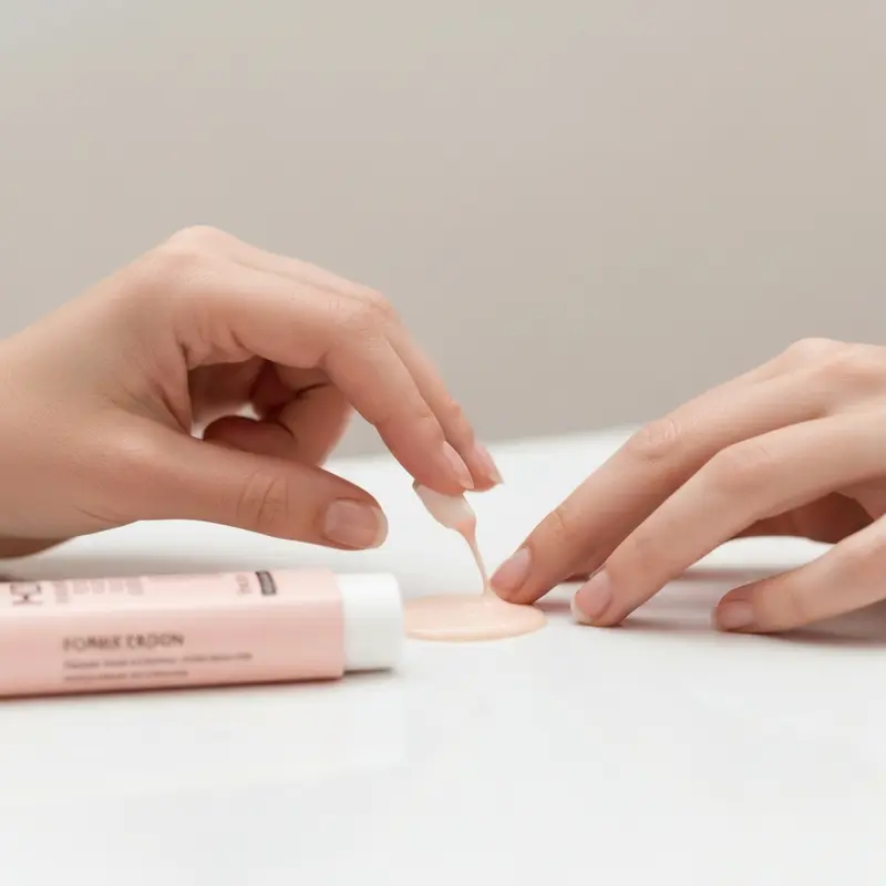 מרקם קרם ניקוי עדין על גבי עור הפנים