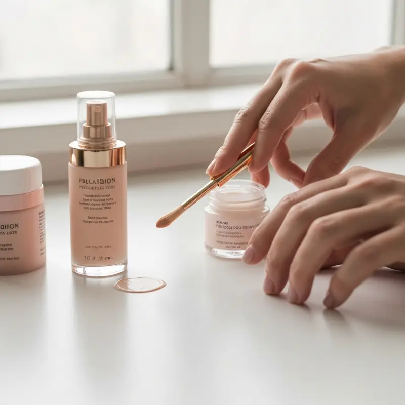 סרום ויטמין C וסרום ניאצינאמיד על משטח נקי