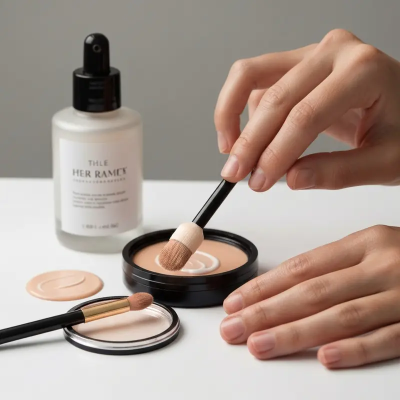 פדי ניקוי פנים רב פעמיים מונחים על משטח שיש נקי, ליד בקבוקון סרום או מיסלר.