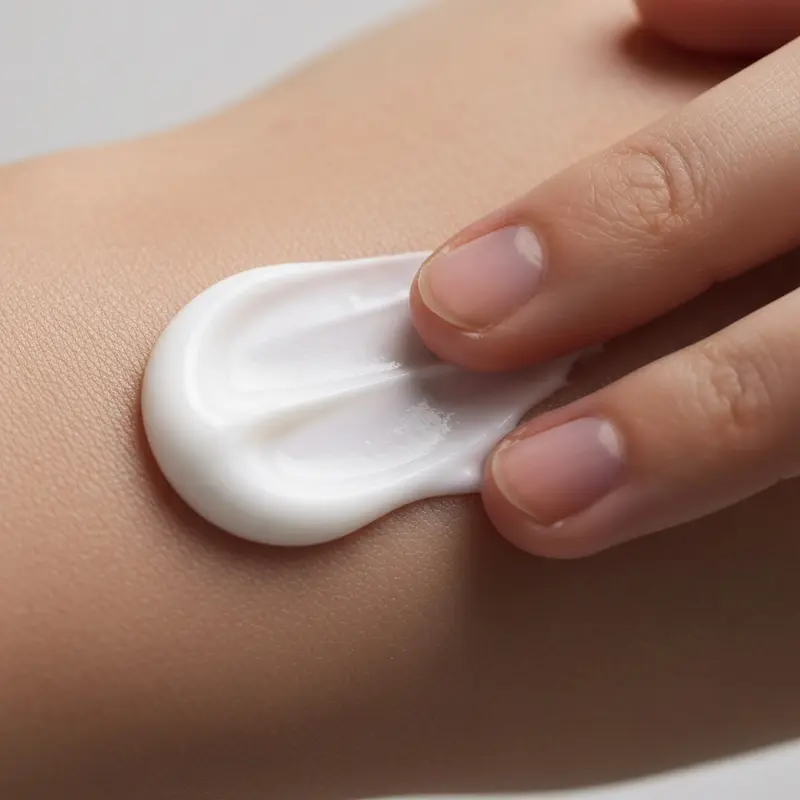 קלוז-אפ של קרם גוף טיפולי לאקנה בגוף טיפול.