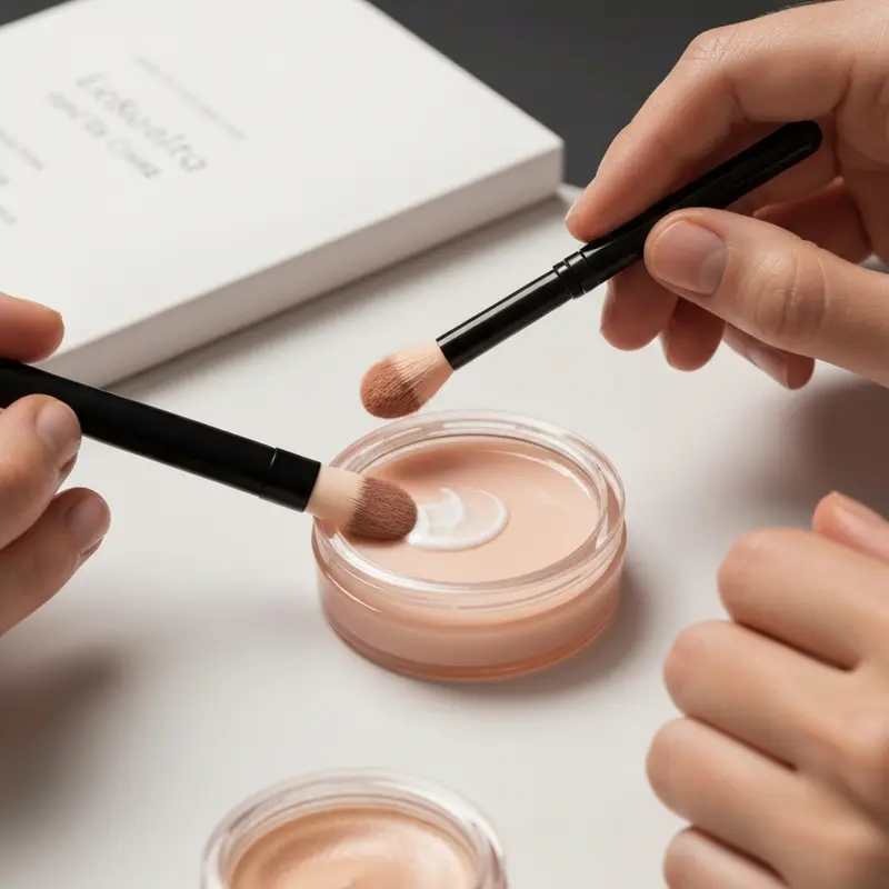 רולר קפוא מונח על עור פנים רענן, הממחיש את השימוש בטמפרטורה קרה להפחתת נפיחות.