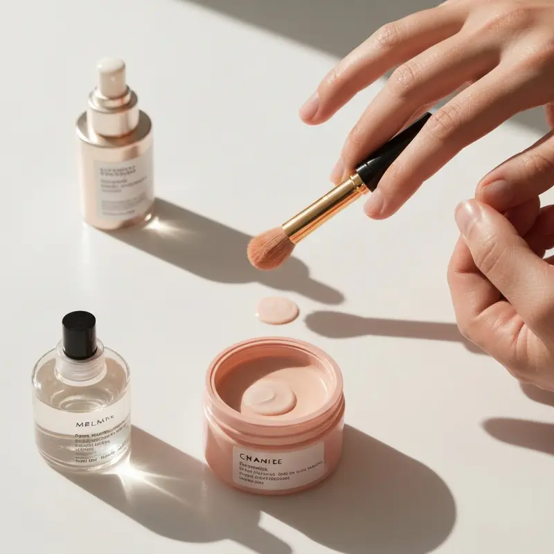 שגרת טיפוח מינימליסטית: תהליך מריחת קרם לחות על עור פנים נקי.