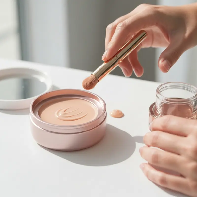 תקריב על עין של אישה עם ריסים מופרדים ומעוגלים המרוחים במסקרה עמידה, מראה נקי וטבעי ללא כתמים מתחת לעין.