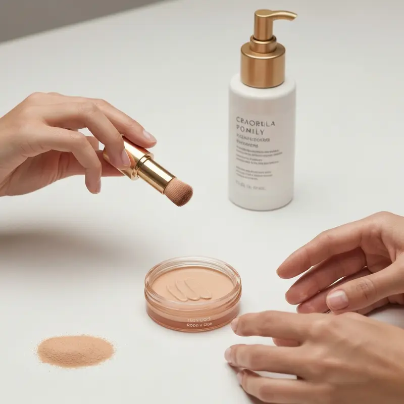 תקריב של אישה מורחת סרום לחות על פניה, משקף טיפוח עדין ומותאם