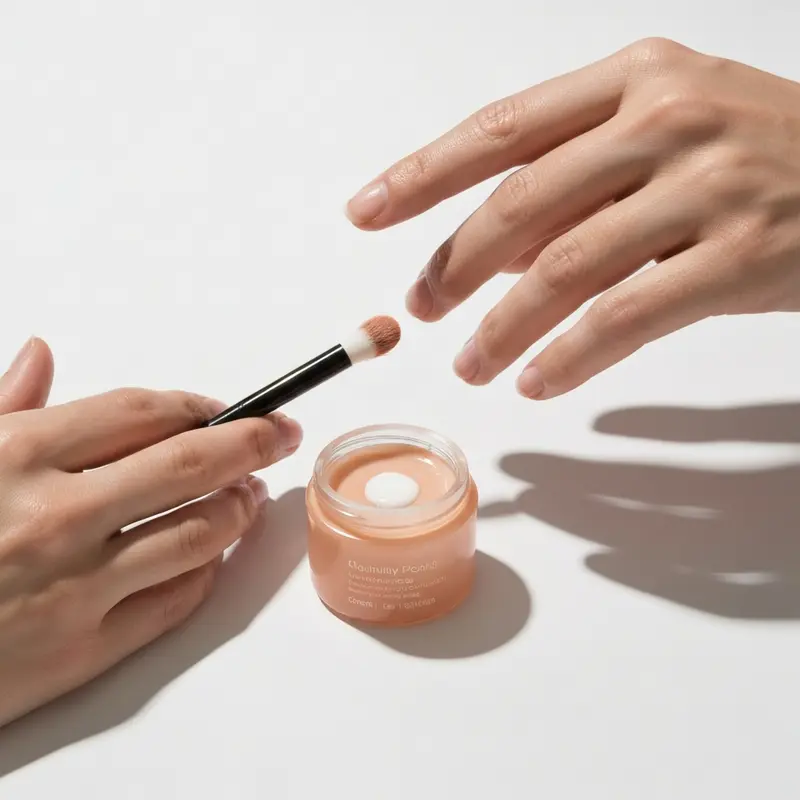 תקריב של אצבעות אישה עדינות נוגעות בעלה ירוק של צמח אלוורה, המדגיש את הקשר בין טבע וטיפוח.