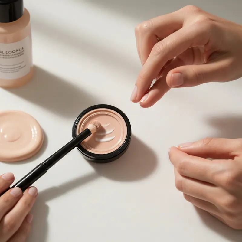 תקריב של יד שמיישמת סרום הגנה על קצוות שיער עדינים