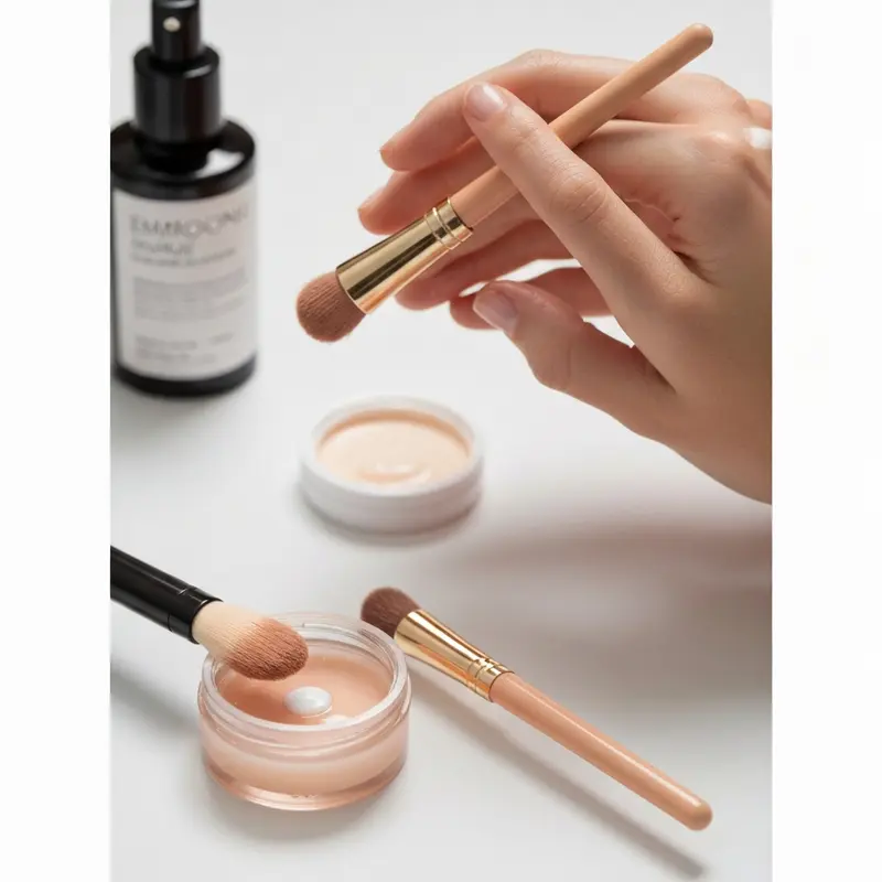 תקריב של ידי אישה מורחות קרם לחות במרקם עשיר על עור פנים נקי, עם מיקוד במרקם ובמגע העדין