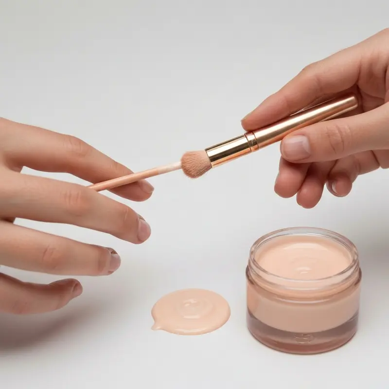 תקריב של ידיים עדינות מורחות מסכת שיער קרמית במרקם מפנק על שיער בריא ומבריק, כחלק מטקס טיפוח מרגיע.