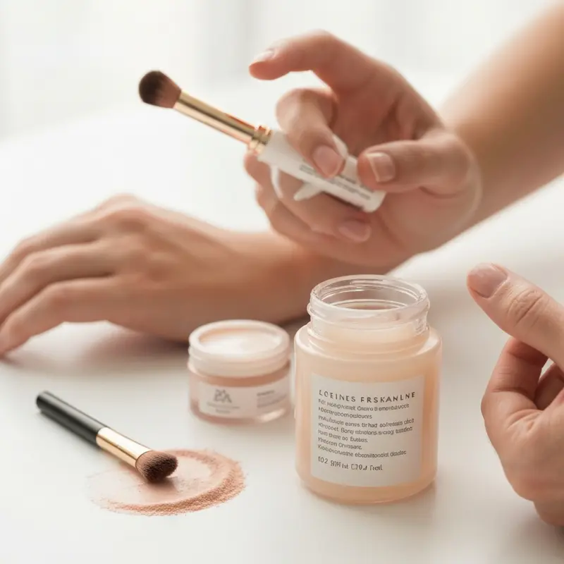 תקריב של ידיים עדינות מורחות פריימר שקוף על עור פנים נקי וזוהר