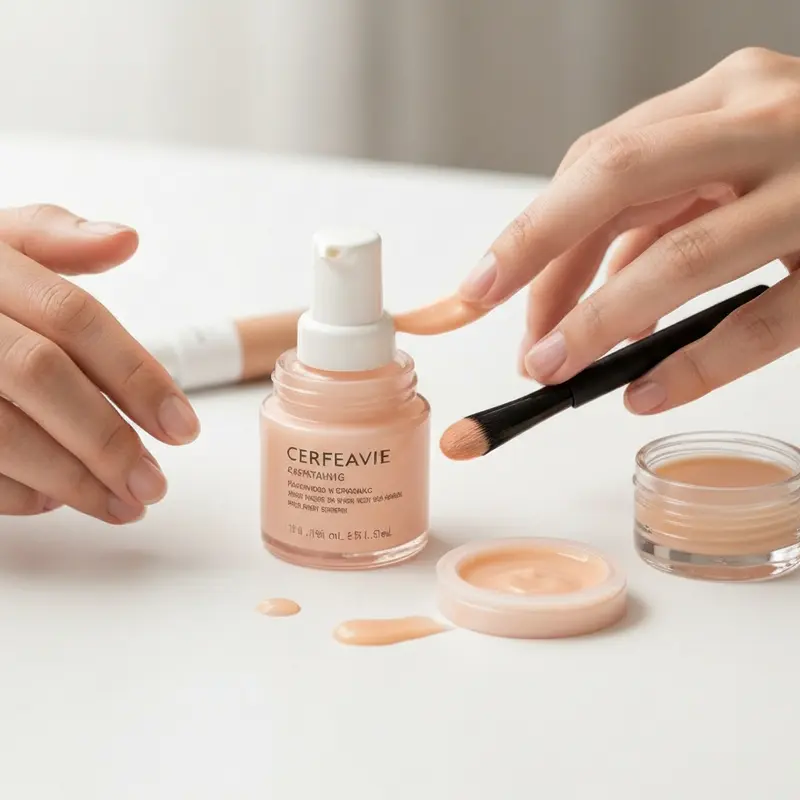 תקריב של מרקם קרם לחות עשיר על עור נשי, מראה טיפוח והזנה.