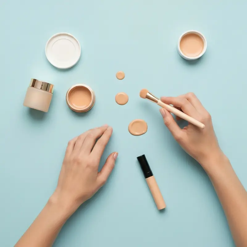 תקריב של מרקם קרם עדין עם ויטמין C, מרוח על רקע טבעי.