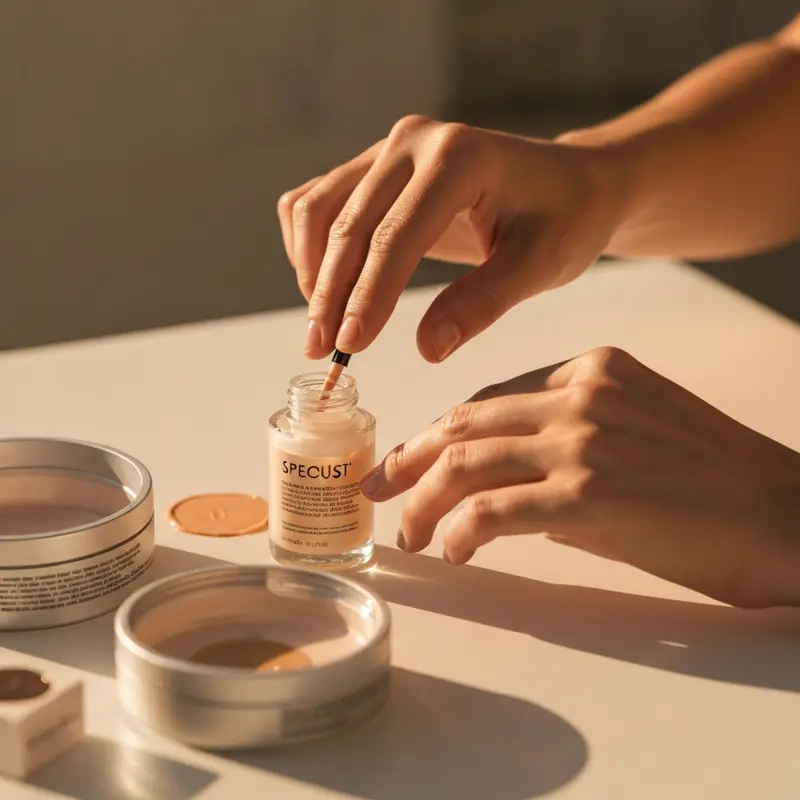 תקריב של סרום טיפולי המטפטף מקצה טפטפת, על רקע נקי