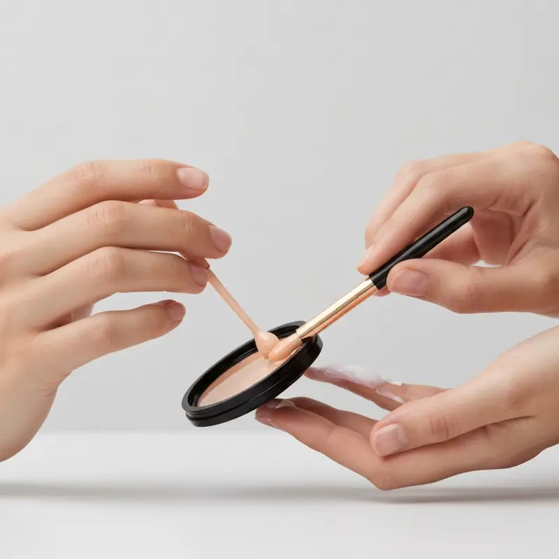 תקריב של סרום מותסס נספג בעור, מדגיש מרקם קליל וחווית שימוש יוקרתית.