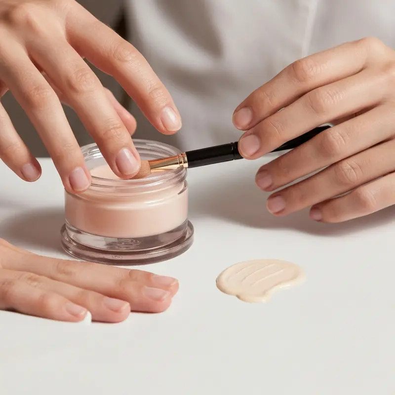 תקריב של פן שיער איכותי בצבע פסטל עדין ממוקם ליד קווצת שיער מבריקה וחלקה, עם ספריי מגן חום ברקע.