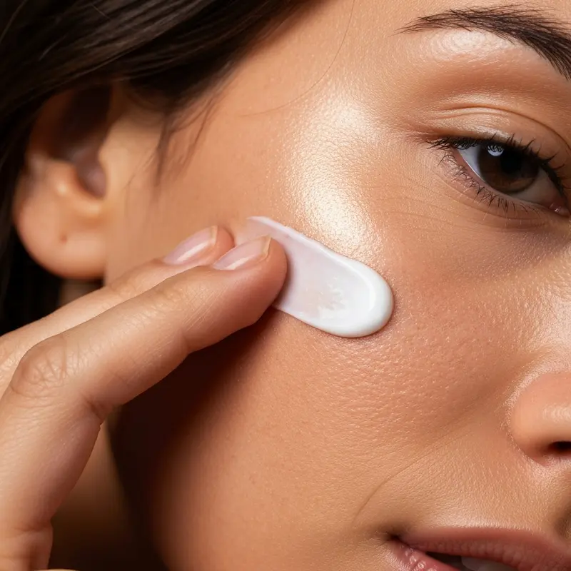 תקריב של קרם עדין המיועד לטיפול רוזציאה