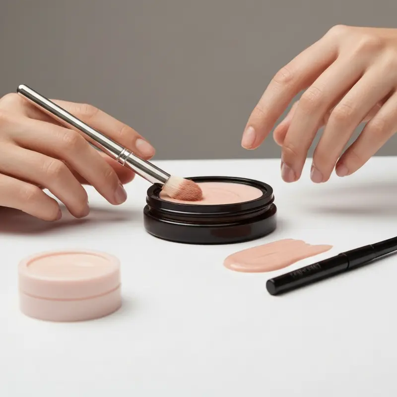 תקריב של קרם פנים מרגיע על משטח נקי, עם רכיבים התומכים בטיפול בעור רגיש למגע פיזי