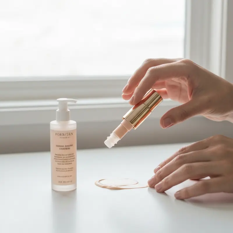 תקריב של שמן טבעי ניגר על גבי עור הגוף.