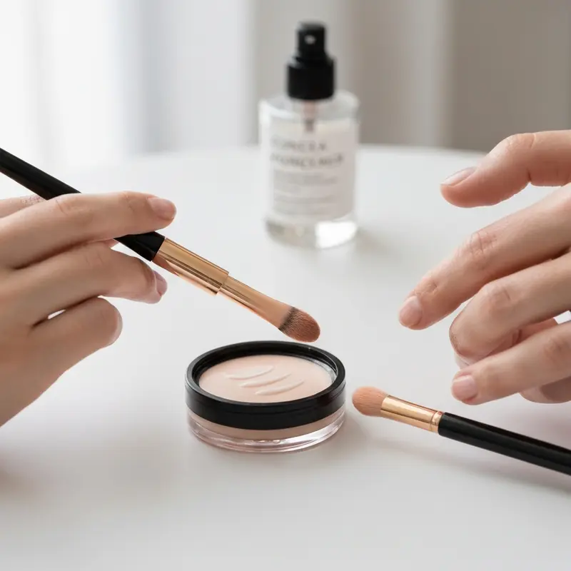 תקריב של שערות בודדות במים לבדיקת נקבוביות שיער ביתית