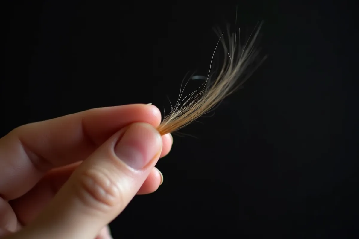 בדיקת מתיחה של שערה בודדת בין שתי אצבעות