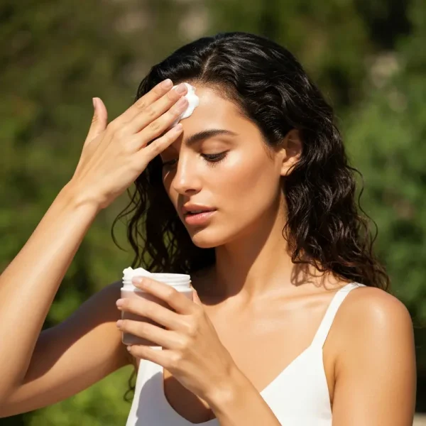 אישה ישראלית צעירה מטפחת את השיער שלה כדי לשמור על צבע שיער