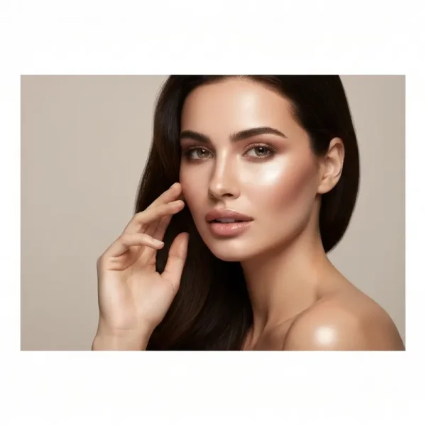 אישה מורחת קרם פנים בעל טקסטורות וריחות טיפוח על עורה, בפנים שלווים.