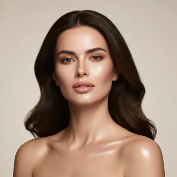 אישה מרוצה עם שיער זוהר ומטופח אחרי הגנה מכלור